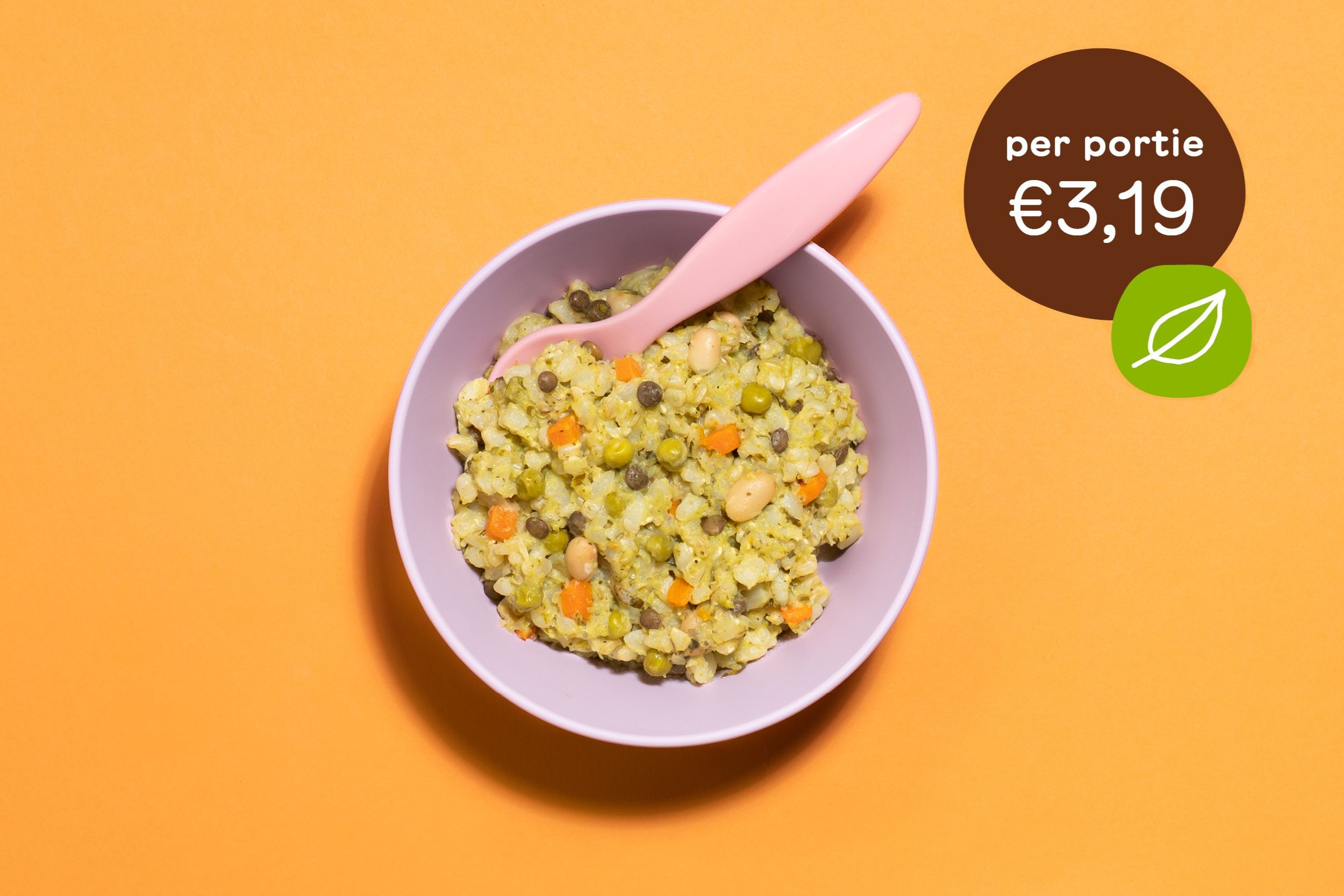 Groene risotto groentespikkels vega
