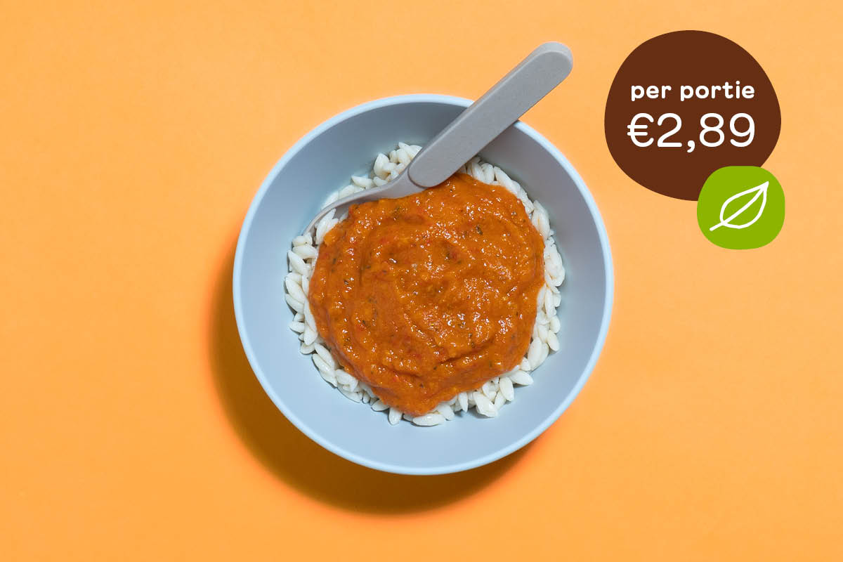 BIO Pi-pa-paprikasaus vega met orzo 6+