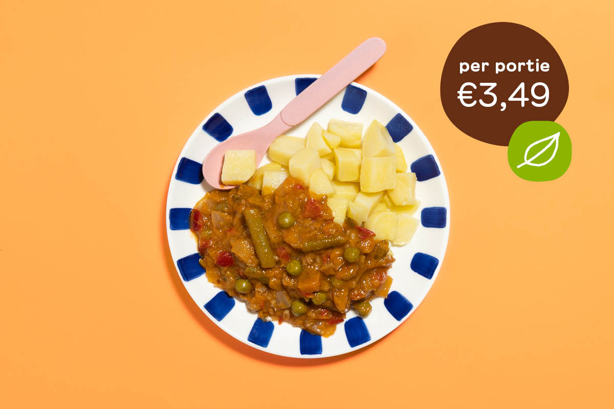 BIO Goulash met gehakt met aardappeltjes