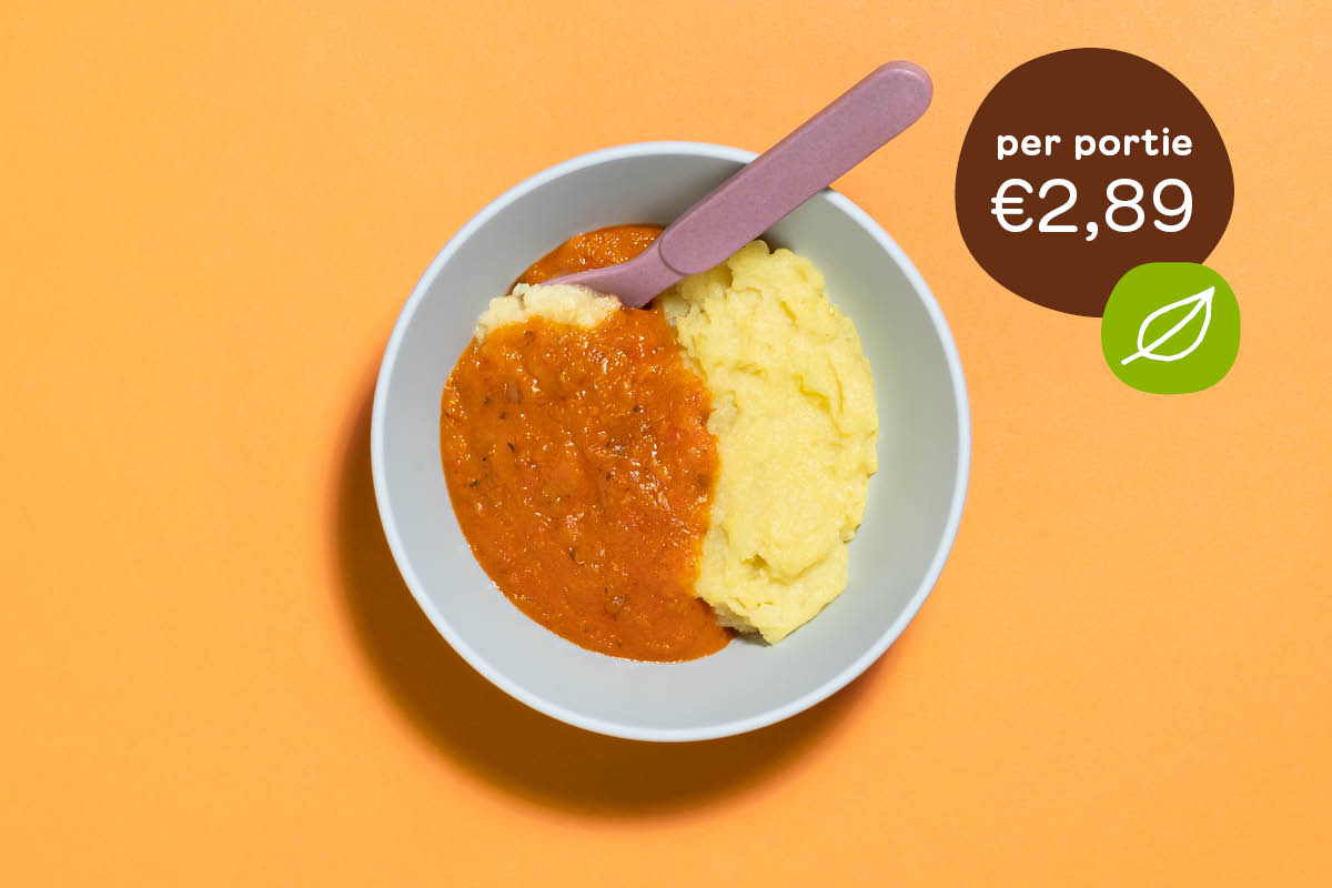 BIO Ra-ra-ratatouille vega met aardappelpuree 6+