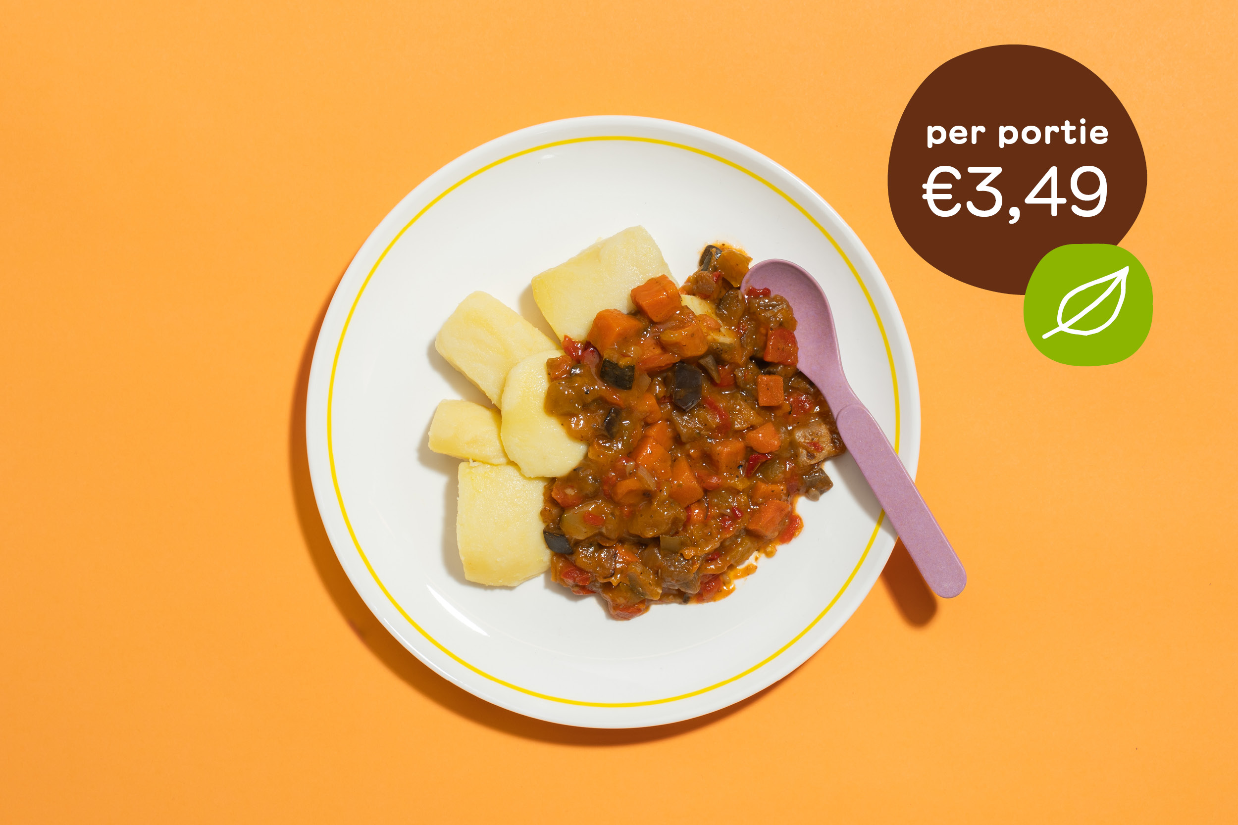 BIO Ra-ra-ratatouille vega met aardappeltjes
